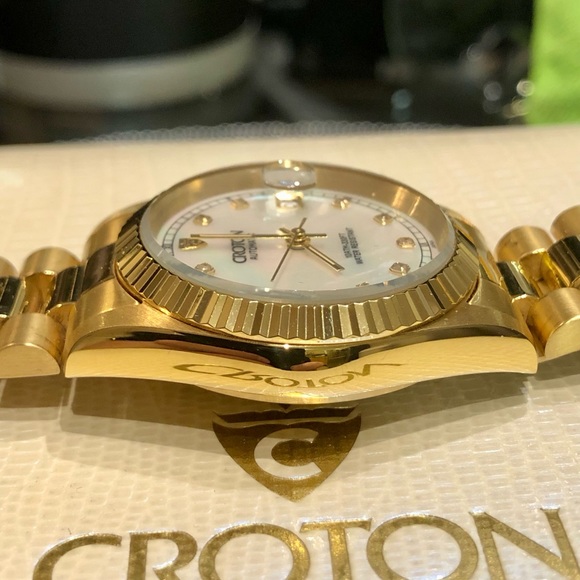 {SOLD ON MERCARI} Croton Presidential Automatic Diamond Date MOP Unisex Watch - Picture 8 of 9